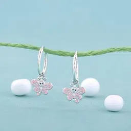 giva Girls Sterling Silver Dragonfly Hoop Earrings-picture-10