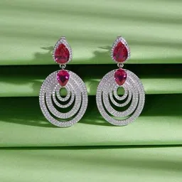 silvostyle by png Women Sterling Silver Celestial Curve Drop Earrings image 1