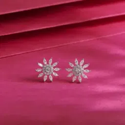 silvostyle by png Women Sterling Silver Lustrous Flora Stud Earrings-picture-15