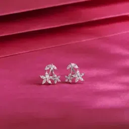 silvostyle by png Women Sterling Silver Floral Stud Earrings-picture-14