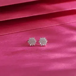 silvostyle by png Women Sterling Silver Ivory Bloom Stud Earrings image 1