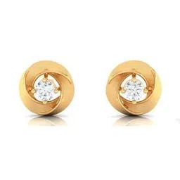 p.c. chandra jewellers Women Yellow Gold American Diamond-Studded Stud Earrings-picture-42