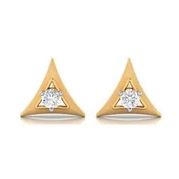 p.c. chandra jewellers Women Yellow Gold Intricate American Diamond Stud Earrings-picture-12