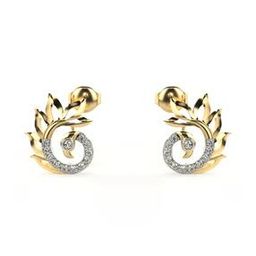 valanova Women Yellow Gold Lab Grown Diamond Stud Earrings-picture-40