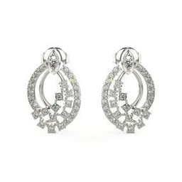 valanova Women White Gold Lab Grown Diamond Stud Earrings-picture-49