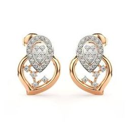 valanova Women Rose Gold Lab Grown Diamond Stud Earrings-picture-39