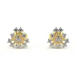 valanova Women Yellow Gold Lab Grown Diamond Stud Earrings-picture-15