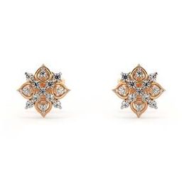 valanova Women Rose Gold Lab Grown Diamond Stud Earrings-picture-44