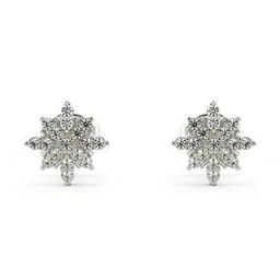 valanova Women White Gold Lab Grown Diamond Stud Earrings-picture-45
