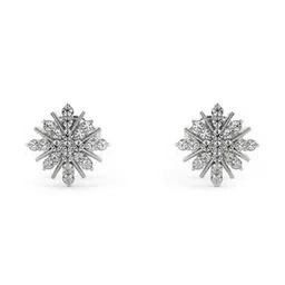 valanova Women White Gold Lab Grown Diamond Stud Earrings-picture-11