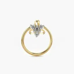 valanova Women Sterling Silver Gold-Plated Lab Grown Diamond Nose Pin-picture-42