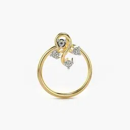 valanova Women Sterling Silver Gold-Plated Lab Grown Diamond Nose Pin-picture-14