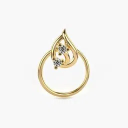 valanova Women Sterling Silver Gold-Plated Lab Grown Diamond Nose Pin-picture-45
