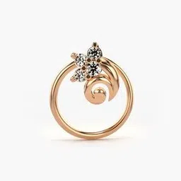 valanova Women Rose Gold Lab Grown Diamond Nose Ring-picture-11