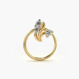 valanova Women Yellow Gold Lab Grown Diamond Nose Ring-picture-34