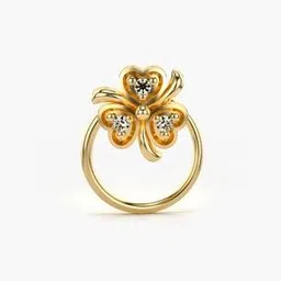 valanova Women Yellow Gold Lab Grown Diamond Nose Ring-picture-18