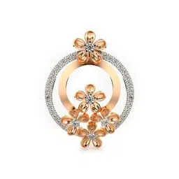 valanova Women Sterling Silver Rose Gold-Plated Lab Grown Diamond-Studded Pendant-picture-12