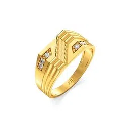 joyalukkas Men Yellow Gold Stone-Studded Band Ring-picture-20
