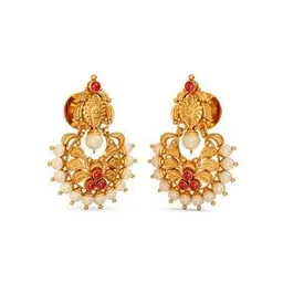 joyalukkas Women Yellow Gold Chandbali Earrings-picture-28