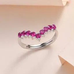 ornate jewels Women Sterling Silver Ruby-Studded Ring-picture-27