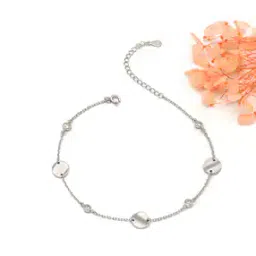 silberry Women Sterling Silver Beaded Anklet-picture-13