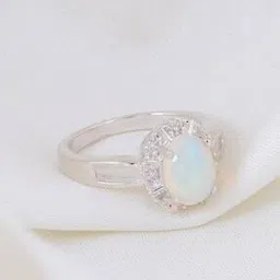 hiflyer jewels Women Sterling Silver Opal-Studded Ring-picture-10