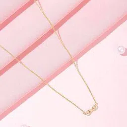 zavya Women Sterling Silver Gold-Plated Infinite CZ Necklace-picture-18