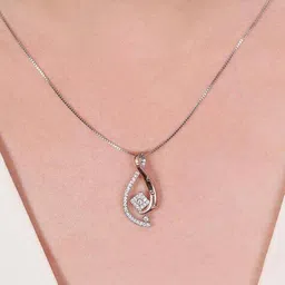 zavya Women Sterling Silver Pendant with Chain image 1