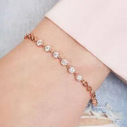 zavya Women Sterling Silver Rose Gold-Plated Infinity Bracelet-picture-21