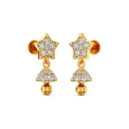 Women Yellow Gold Stone-Studded Jhumka Earrings-image-28