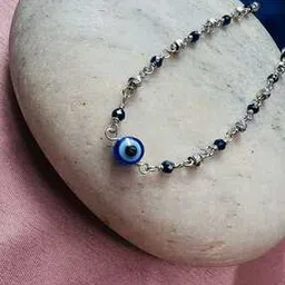 arte Women Sterling Silver Evil-Eye Beaded Anklet-picture-13