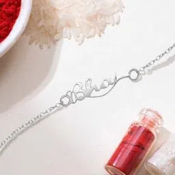 zavya Men Sterling Silver Bhabhi Rakhi with Roli Chawal-picture-16