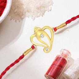 zavya Men Sterling Silver Ganpathi Rakhi with Roli Chawal-picture-13