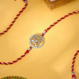 Men Sterling Silver Vighneswara Charm Tie-Up Rakhi-image-44