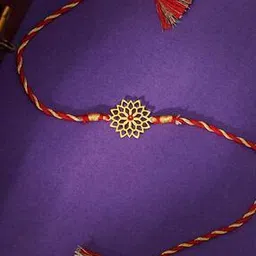 giva Men Sterling Silver Gold-Plated Sparkle Charm Tie-Up Rakhi-picture-24