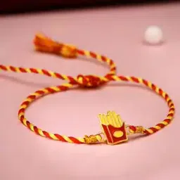 giva Boys Sterling Silver Gold-Plated Crispy Bliss Charm Rakhi-picture-32
