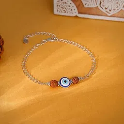 giva Men Sterling Silver Rudraksha Evil Eye Rakhi image 1
