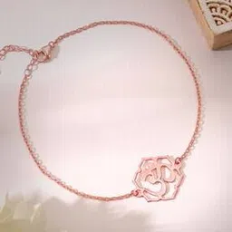 giva Men Sterling Silver Rose Gold-Plated Om Rakhi-picture-42