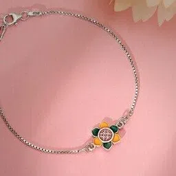giva Men Sterling Silver Floral Chain Rakhi-picture-21