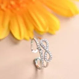 clara Women Sterling Silver American Diamond-Studded Ring-picture-16