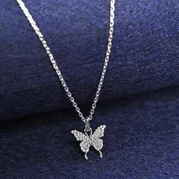 clara Women Sterling Silver American Diamond-Studded Pendant with Chain-picture-21