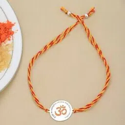 vanbelle Men Sterling Silver Gold-Plated Om Rakhi-picture-48