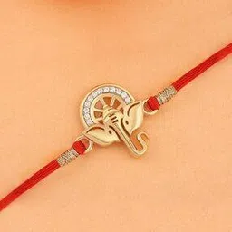ornate jewels Men Sterling Silver Gold-Plated American Diamond-Studded Rakhi-picture-38
