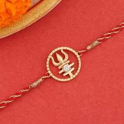 ornate jewels Men Sterling Silver Gold-Plated American Diamond-Studded Rakhi-picture-47