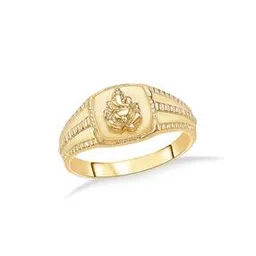 p n gadgil jewellers Men Yellow Gold Ganesha Band Ring-picture-48