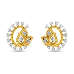 kisna jewellery Women Yellow Gold & Diamond Malta Earrings-picture-12