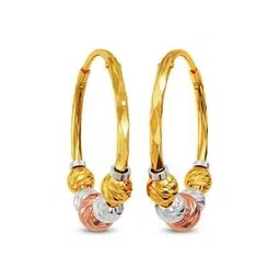 joyalukkas Women Yellow Gold Beaded Hoop Earrings-picture-40