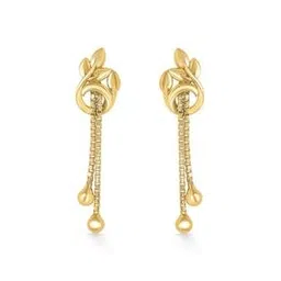 p n gadgil jewellers Women Yellow Gold Forest Foliage Drop Earrings-picture-37