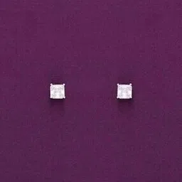 kai jewel Sterling Silver Square Cut Solitaire Studs-picture-14