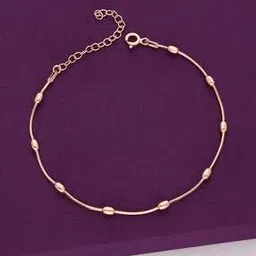 kai jewel Women Sterling Silver Rose Gold-Plated A String of Ingots Anklet-picture-22